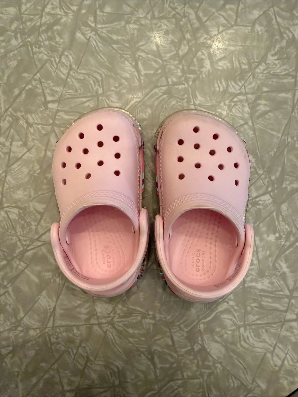 CROCS “Little Kid” Light Pink with Sparkles and Stars